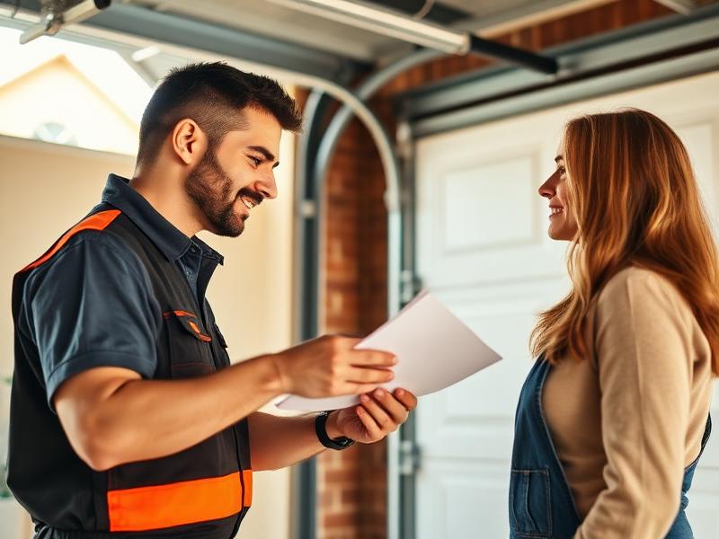 Washtucna Garage Doors technician explaining repair options to a homeowner